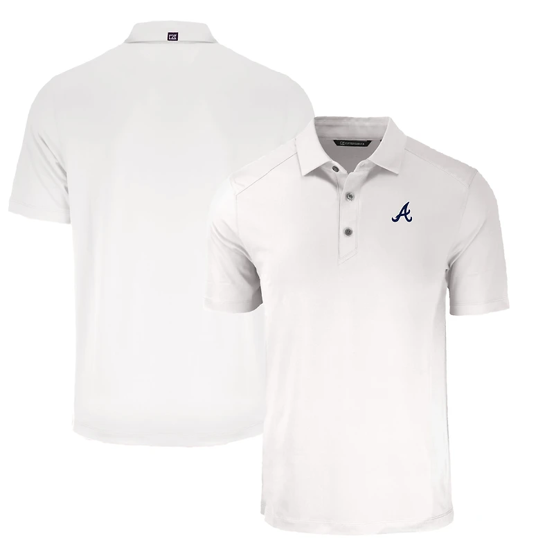 Men's Cutter & Buck White Atlanta Braves Forge Eco Stretch Recycled Polo