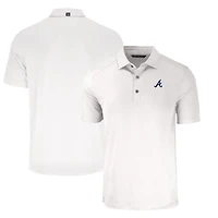 Men's Cutter & Buck White Atlanta Braves Forge Eco Stretch Recycled Polo