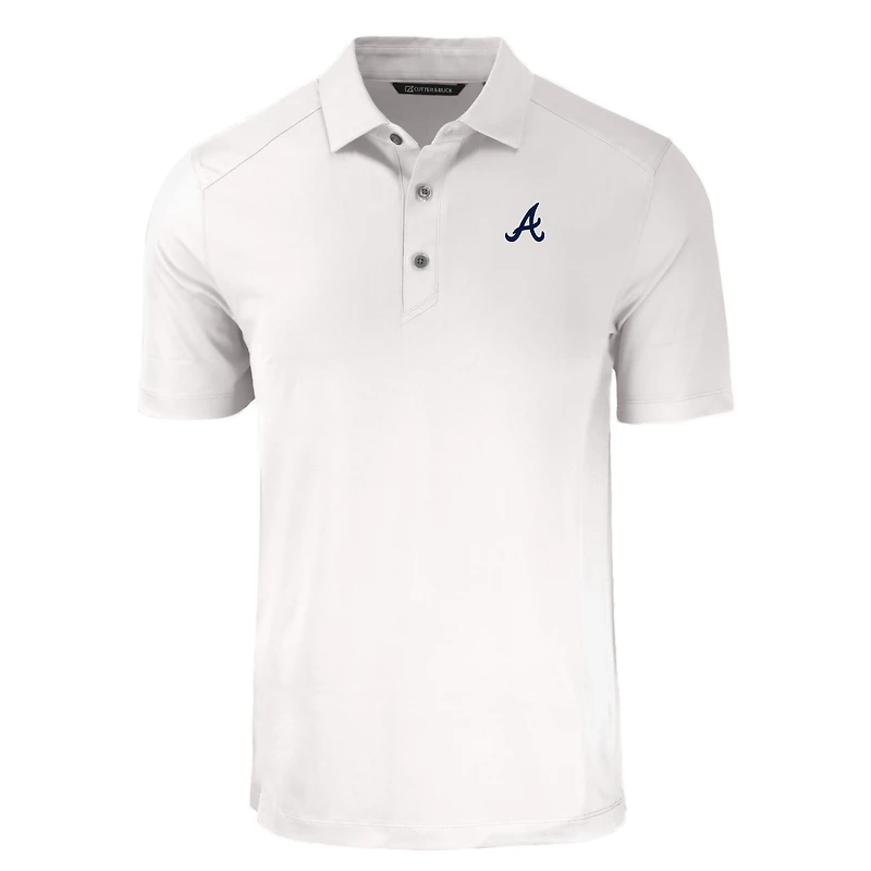 Polo blanc recyclé Forge Eco Stretch des Atlanta Braves pour homme, Cutter & Buck
