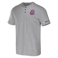 Collection Darius Rucker par Fanatics pour homme gris chiné Atlanta Braves Henley T-shirt