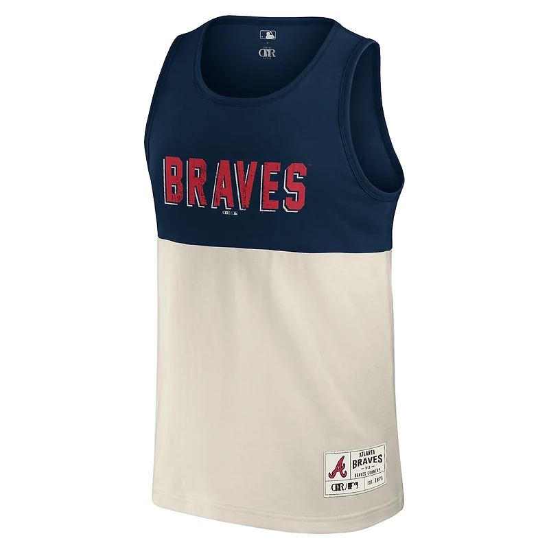 Collection Darius Rucker pour hommes par Fanatics - Débardeur color block des Atlanta Braves bleu marine