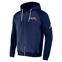 Collection Darius Rucker pour homme par Fanatics Navy Atlanta Braves Raglan Full-Zip Hoodie
