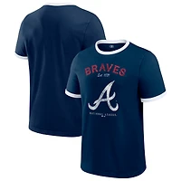 Men's Darius Rucker Collection by Fanatics  Navy Atlanta Braves Washed Ringer T-Shirt