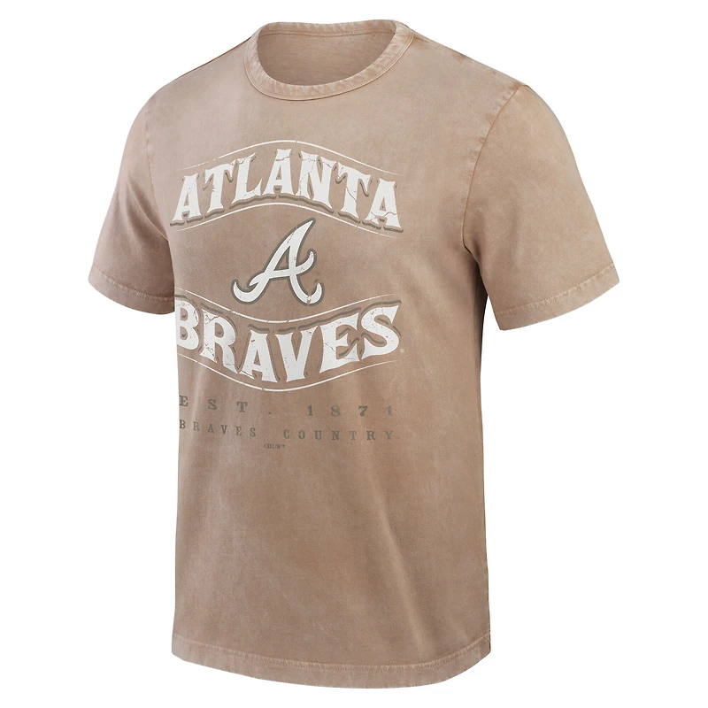 Men's Darius Rucker Collection by Fanatics Tan Atlanta Braves Sun Faded T-Shirt