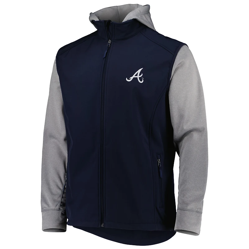 Men's Dunbrooke Navy/Heather Gray Atlanta Braves Alpha Full-Zip Jacket