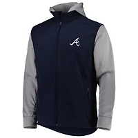 Men's Dunbrooke Navy/Heather Gray Atlanta Braves Alpha Full-Zip Jacket
