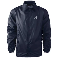 Veste coupe-vent raglan à bouton-pression pour hommes des Atlanta Braves d'Atlanta bleu marine Dunbrooke