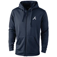 Sweat à capuche Dunbrooke bleu marine Atlanta Braves Trophy pour homme avec fermeture éclair intégrale