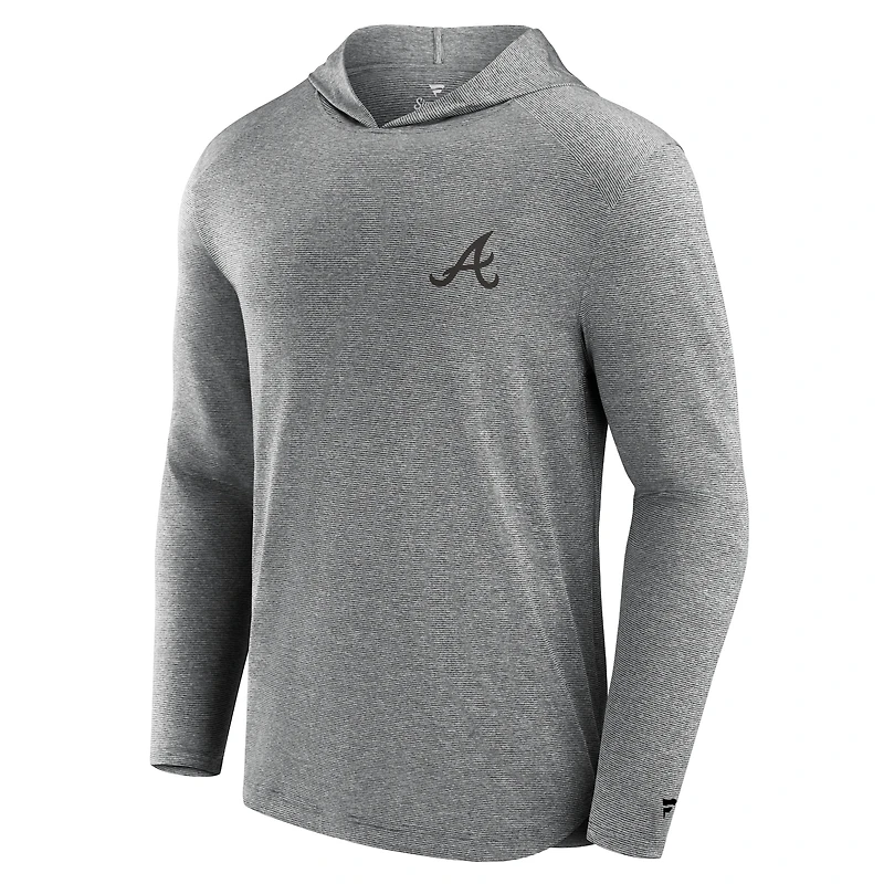 Men's Fanatics Black Atlanta Braves Front Office Tech Lightweight Hoodie T-Shirt