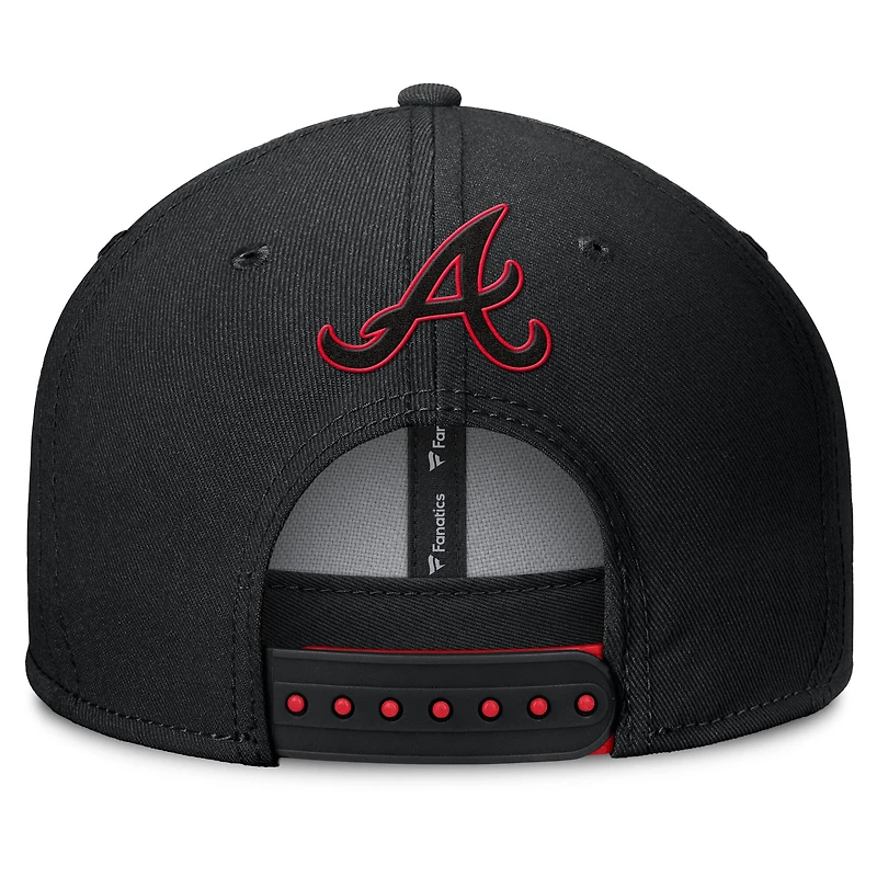 Casquette snapback Fanatics noire Atlanta Braves Glint pour homme