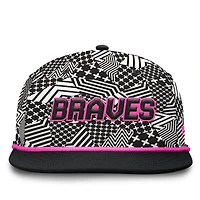 Casquette Snapback Let's Glow Moon Shot Fanatics noire pour hommes des Braves d'Atlanta