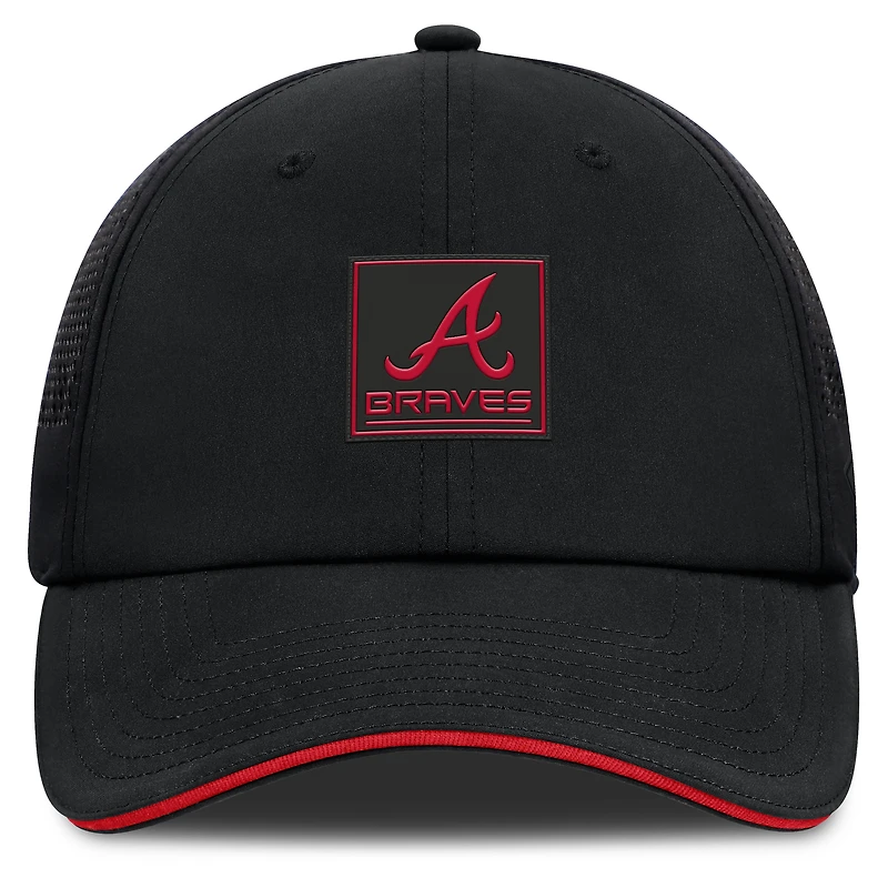 Casquette ajustable noire Atlanta Braves Level Up Driver Fanatics pour homme