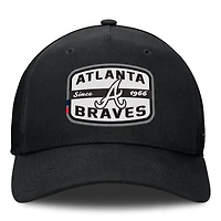 Casquette Snapback de camionneur en A avec patch de l'équipe des Braves d'Atlanta Fanatics pour hommes, noire