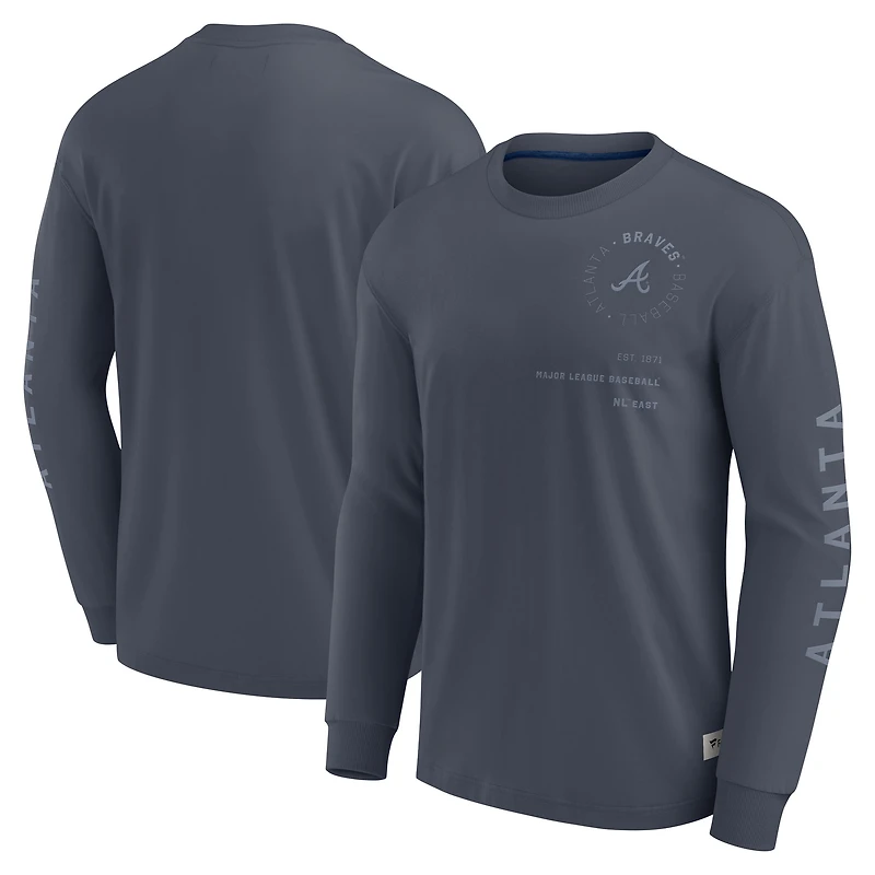 T-shirt à manches longues bleu Fanatics pour homme Atlanta Braves Elements Future Ground avec informations tonales