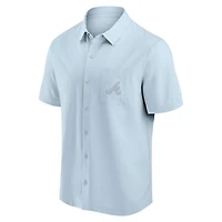 Men's Fanatics Blue Atlanta Braves Front Office Short Sleeve Button-Up Shirt
