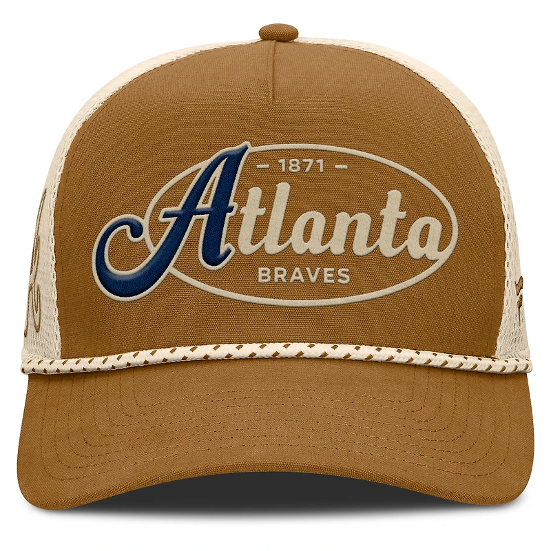 Casquette ajustable en forme de A pour homme Fanatics Brown des Braves d'Atlanta