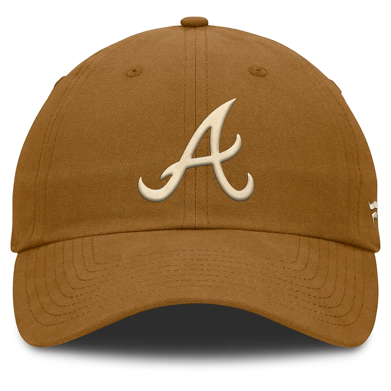 Casquette ajustable Atlanta Braves Act Natural Chopper marron Fanatics pour hommes