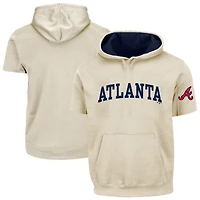 Men's Fanatics  Cream/Navy Atlanta Braves Big & Tall Contrast Short Sleeve Hoodie