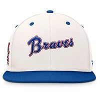 Casquette ajustée Fanatics pour homme, crème/bleu royal, des Braves d'Atlanta