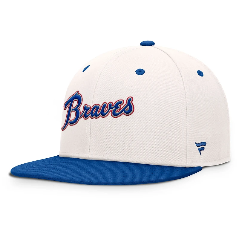 Men's Fanatics Cream/Royal Atlanta Braves Unit Fitted Hat