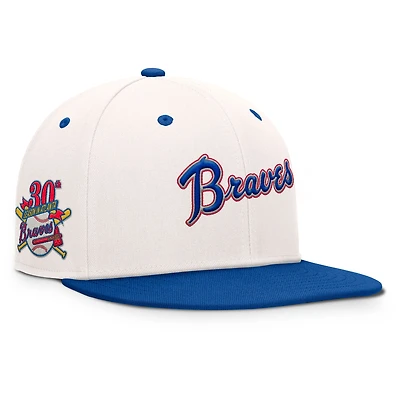 Men's Fanatics Cream/Royal Atlanta Braves Unit Fitted Hat