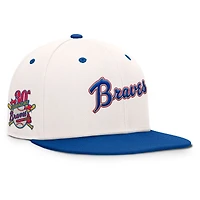 Casquette ajustée Fanatics pour homme, crème/bleu royal, des Braves d'Atlanta