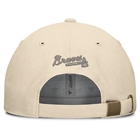 Men's Fanatics Cream Atlanta Braves Front Office Leather Patch Adjustable Hat