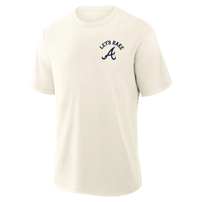 T-shirt Fanatics Cream pour homme, motif Atlanta Braves Nostalgia Stadium