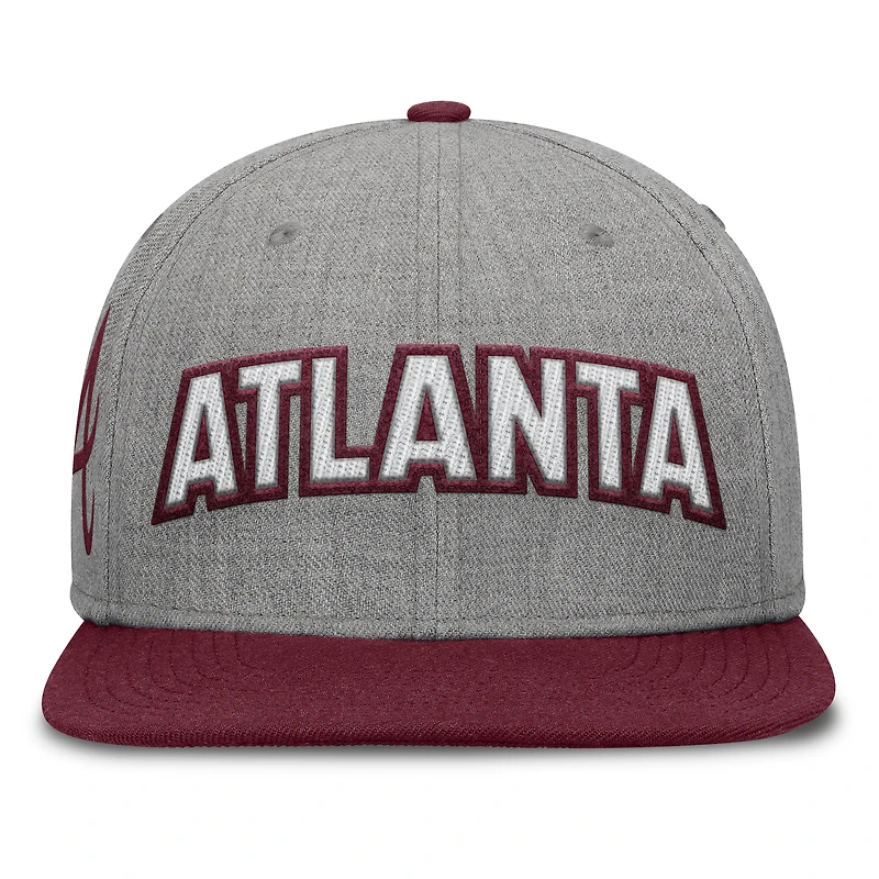 Casquette Snapback en feutre à point de chaînette Atlanta Braves Elements gris/marron Fanatics pour hommes