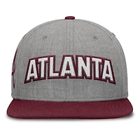 Casquette Snapback en feutre à point de chaînette Atlanta Braves Elements gris/marron Fanatics pour hommes