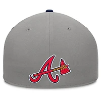 Men's Fanatics Gray/Navy Atlanta Braves Clubhouse Dugout Fitted Hat