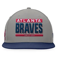 Men's Fanatics Gray/Navy Atlanta Braves Line Drive Two-Tone Snapback Hat