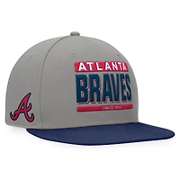 Men's Fanatics Gray/Navy Atlanta Braves Line Drive Two-Tone Snapback Hat