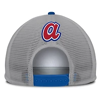 Casquette ajustable en mousse à écusson avant pour homme Fanatics des Braves d'Atlanta, gris/blanc