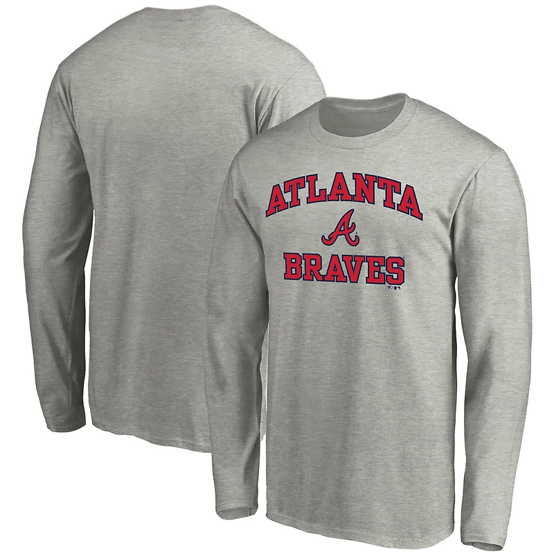 Men's Fanatics Gray Atlanta Braves Heart & Soul Long Sleeve T-Shirt