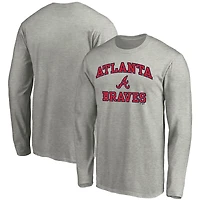 Men's Fanatics Gray Atlanta Braves Heart & Soul Long Sleeve T-Shirt