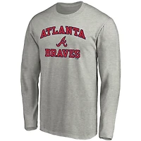 T-shirt gris à manches longues Fanatics Atlanta Braves Heart & Soul pour hommes
