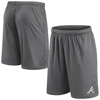Short Fanatics gris pour homme avec logo principal des Atlanta Braves