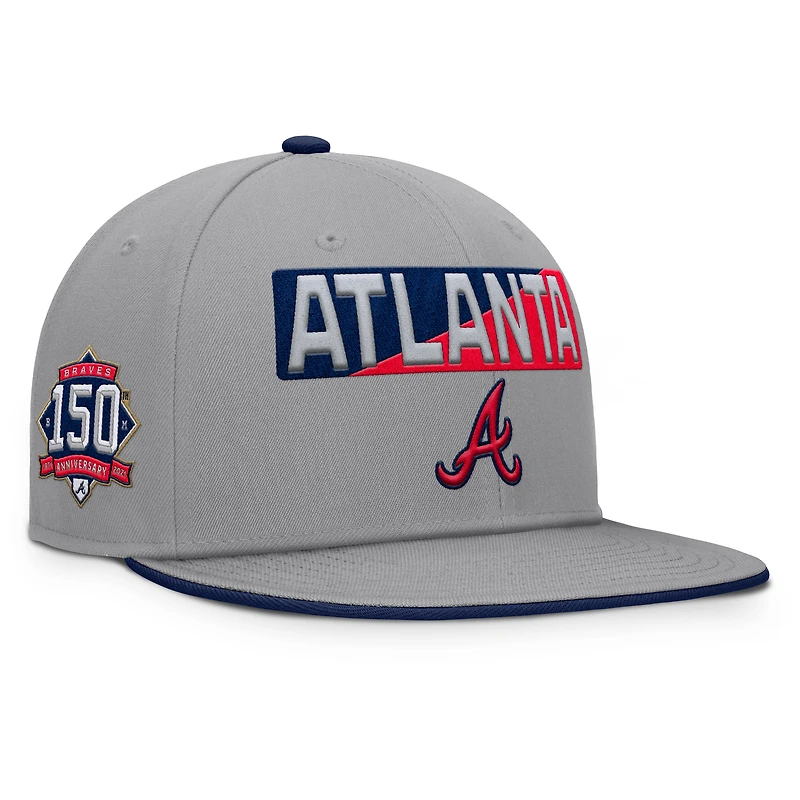 Men's Fanatics Gray Atlanta Braves Punchout Snapback Hat