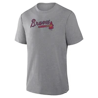 Men's Fanatics Heather Gray Atlanta Braves Play Tribute Tri-Blend T-Shirt