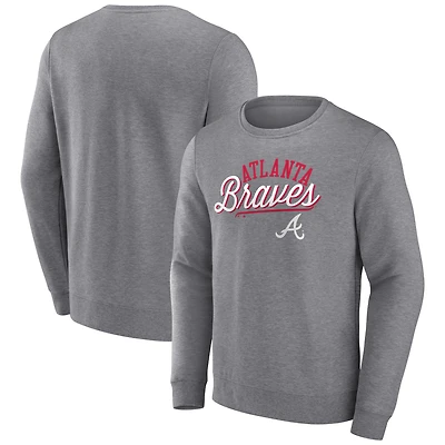 Sweat-shirt Fanatics Heather Grey Atlanta Braves Simplicity pour hommes