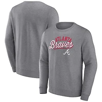 Sweat-shirt Fanatics Heather Grey Atlanta Braves Simplicity pour hommes