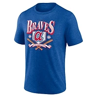 T-shirt triple mélange Fanatics Heather Royal Atlanta Braves Home Team pour hommes