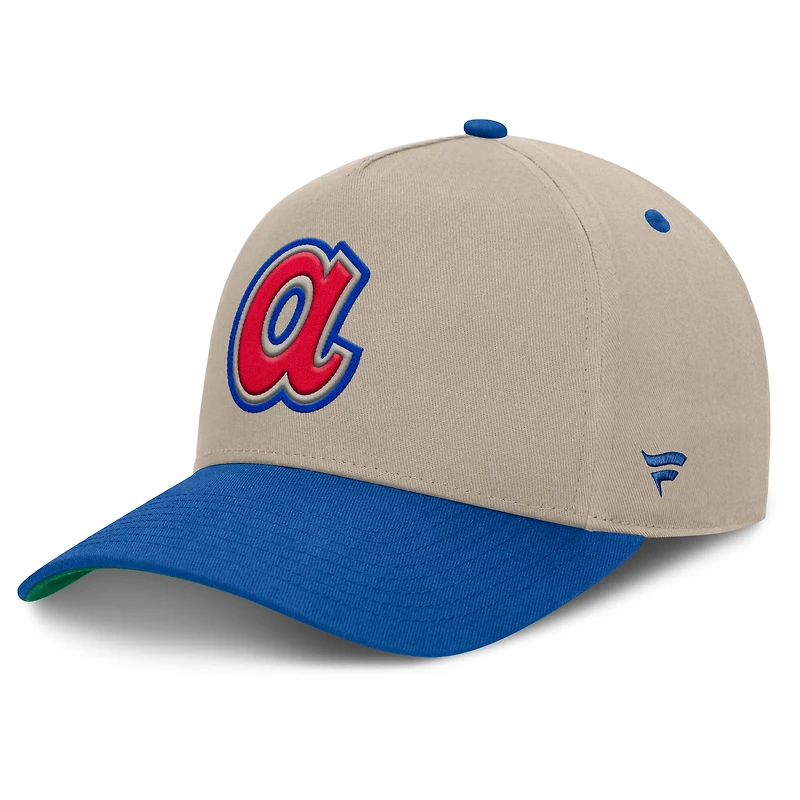 Men's Fanatics Khaki/Royal Atlanta Braves Veteran A-Frame Adjustable Hat