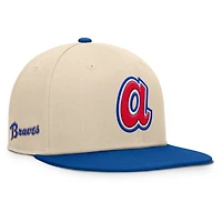 Men's Fanatics Natural/Royal Atlanta Braves Cooperstown Collection Bounder Snapback Hat