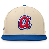 Men's Fanatics Natural/Royal Atlanta Braves Cooperstown Collection Bounder Snapback Hat