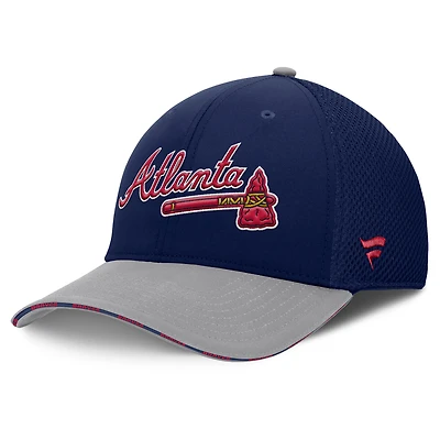Casquette Fanatics Flex bleu marine/gris pour homme des Braves d'Atlanta