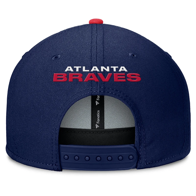 Casquette snapback Fanatics bleu marine/rouge Atlanta Braves Batter's Box pour homme