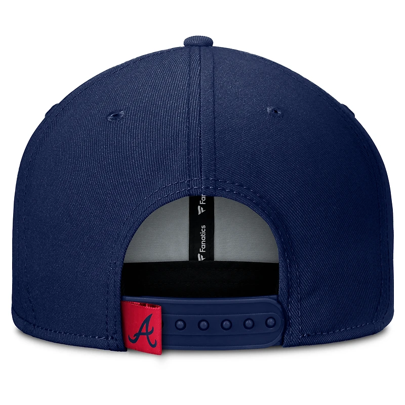 Men's Fanatics Navy/Red Atlanta Braves Clubhouse Splitter Snapback Hat