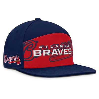 Men's Fanatics Navy/Red Atlanta Braves Clubhouse Splitter Snapback Hat